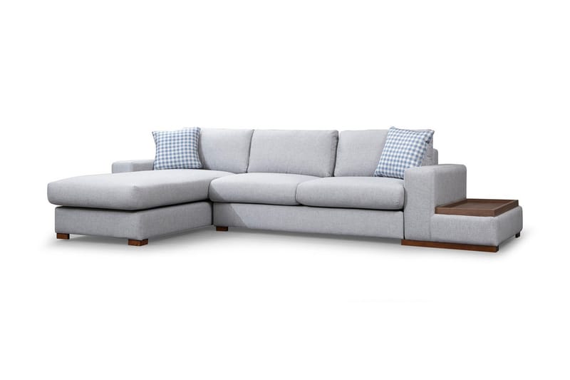 Huelva Vänstervänd L-formad Divansoffa med Schäslong 332 cm i Tyg - Grå - Möbler - Soffa - Divansoffor & schäslongsoffa