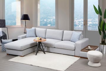 Huelva Vänstervänd L-formad Divansoffa med Schäslong 332 cm i Tyg - Grå - Möbler - Soffa - Divansoffor & schäslongsoffa