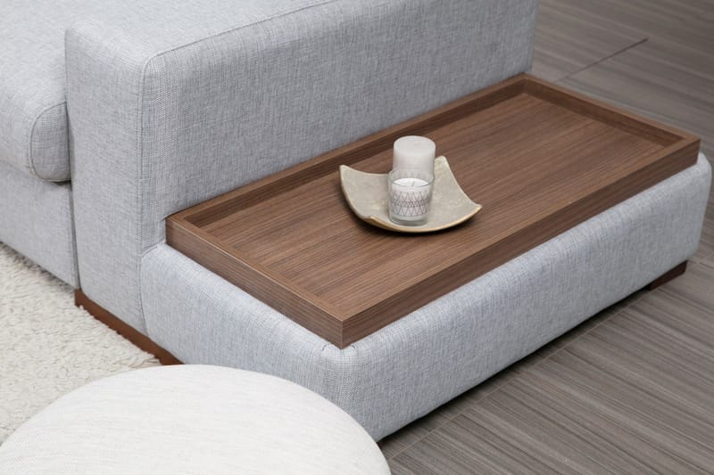 Huelva Vänstervänd L-formad Divansoffa med Schäslong 332 cm i Tyg - Grå - Möbler - Soffa - Divansoffor & schäslongsoffa