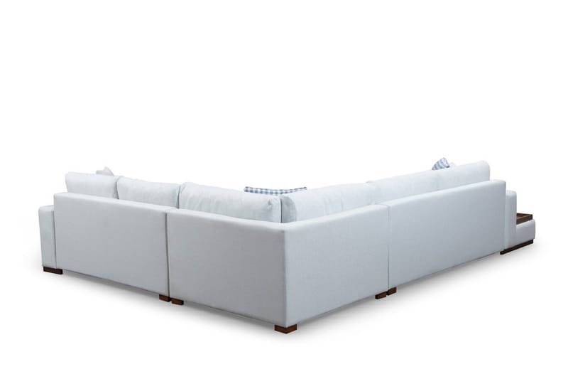 Huelva Vänstervänd L-formad Hörnsoffa 363 cm i Tyg med Sidobord - Beige - Möbler - Soffa - Hörnsoffa