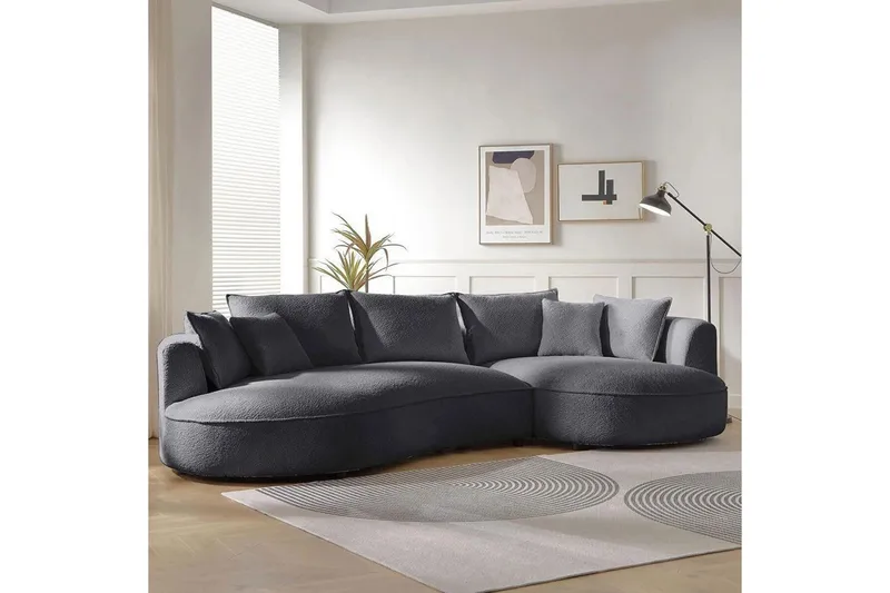 Hungirr Soffa med Divan 4-sits - Mörkgrå - Möbler - Soffa - Divansoffor & schäslongsoffa