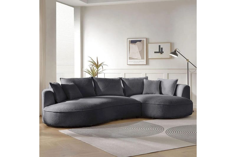 Hungirr Soffa med Divan 4-sits - Mörkgrå - Möbler - Soffa - Divansoffor & schäslongsoffa