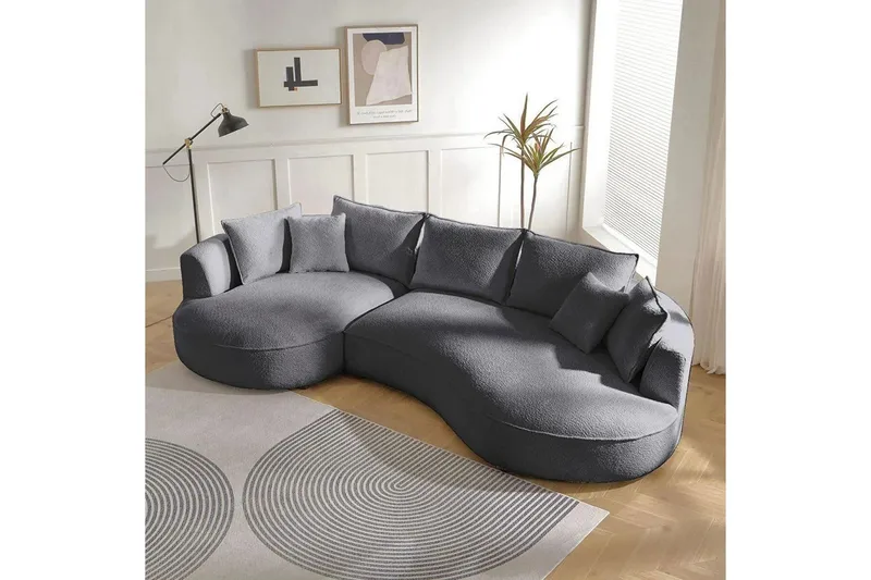 Hungirr Soffa med Divan 4-sits - Mörkgrå - Möbler - Soffa - Divansoffor & schäslongsoffa