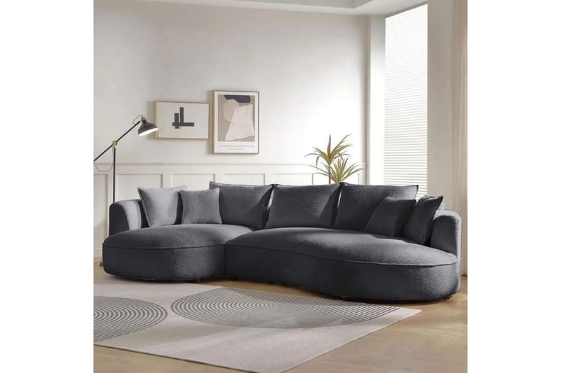 Hungirr Soffa med Divan 4-sits - Mörkgrå - Möbler - Soffa - Divansoffor & schäslongsoffa