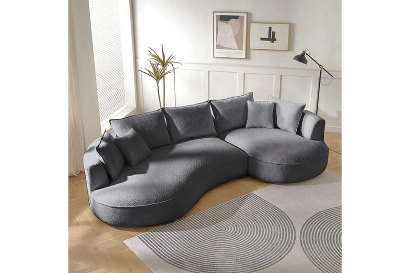 Hungirr Soffa med Divan 4-sits - Mörkgrå - Möbler - Soffa - Divansoffor & schäslongsoffa