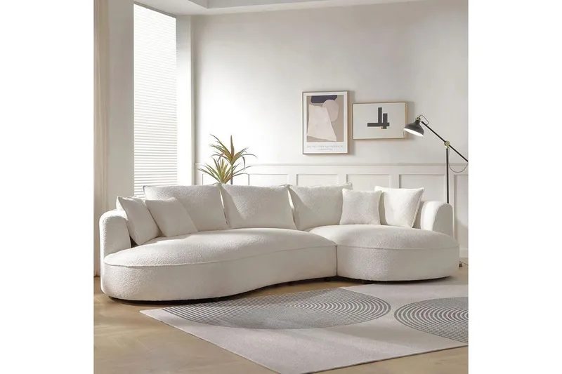 Hungirr Soffa med Divan 4-sits - Vit - Möbler - Soffa - Divansoffor & schäslongsoffa
