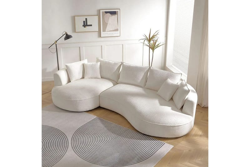 Hungirr Soffa med Divan 4-sits - Vit - Möbler - Soffa - Divansoffor & schäslongsoffa
