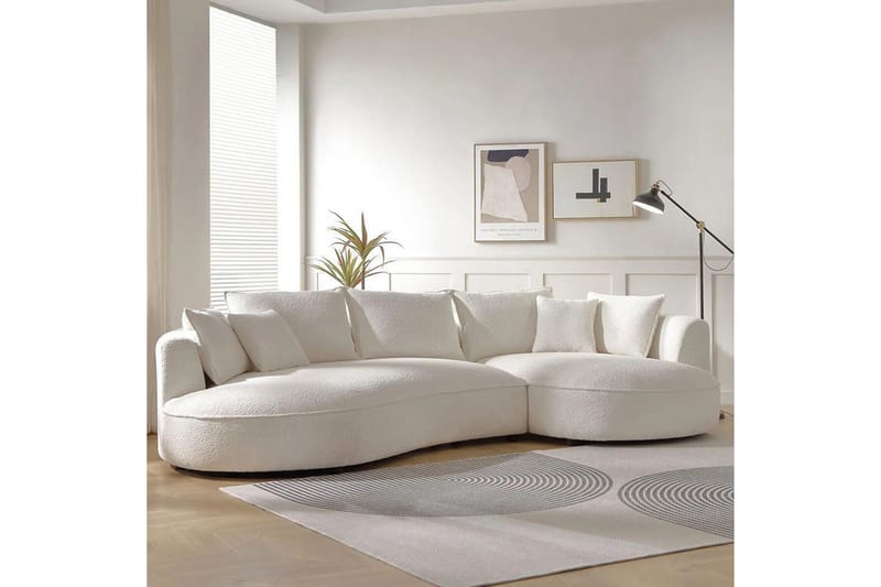 Hungirr Soffa med Divan 4-sits - Vit - Möbler - Soffa - Divansoffor & schäslongsoffa