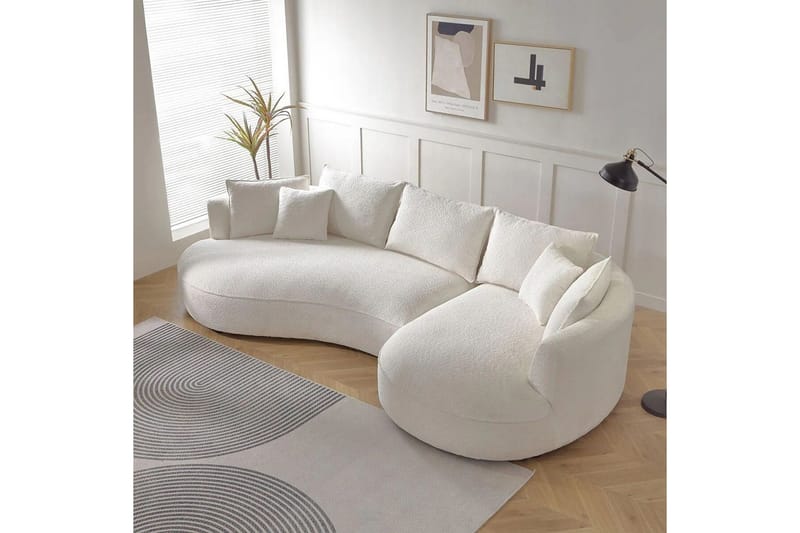 Hungirr Soffa med Divan 4-sits - Vit - Möbler - Soffa - Divansoffor & schäslongsoffa