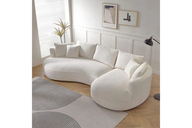 Hungirr Soffa med Divan 4-sits - Vit - Möbler - Soffa - Divansoffor & schäslongsoffa