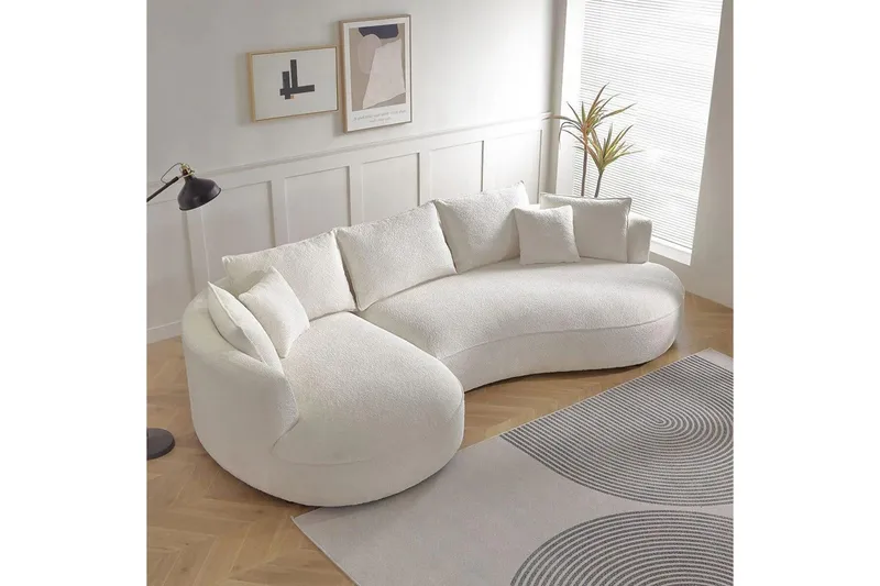 Hungirr Soffa med Divan 4-sits - Vit - Möbler - Soffa - Divansoffor & schäslongsoffa