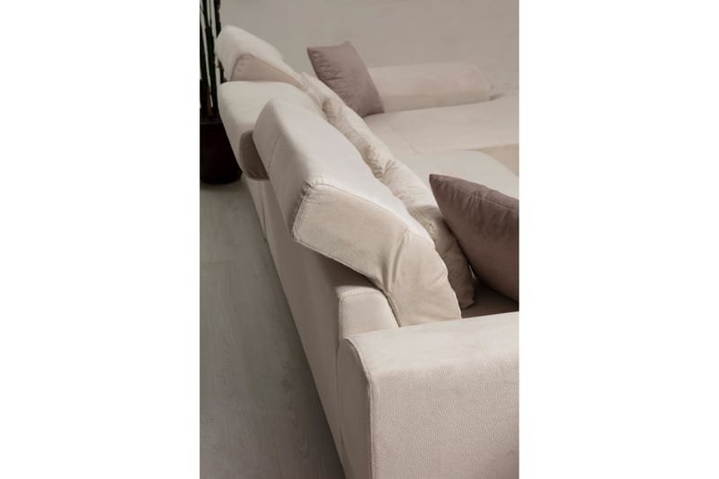 Jaraad Divansoffa Höger - Beige/Svart - Divansoffor & schäslongsoffa - 4 sits soffa med divan