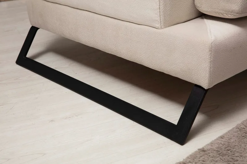 Jaraad Divansoffa Höger - Beige/Svart - Möbler - Soffa - Divansoffor & schäslongsoffa