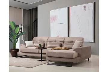 Jaraad Divansoffa Vänster - Beige/Svart - Möbler - Soffa - Divansoffor & schäslongsoffa
