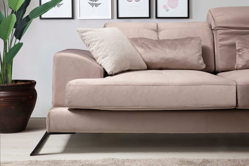 Jaraad Divansoffa Vänster - Beige/Svart - Möbler - Soffa - Divansoffor & schäslongsoffa