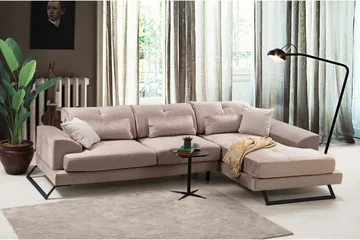 Jaraad Divansoffa Vänster - Beige/Svart - Möbler - Soffa - Divansoffor & schäslongsoffa
