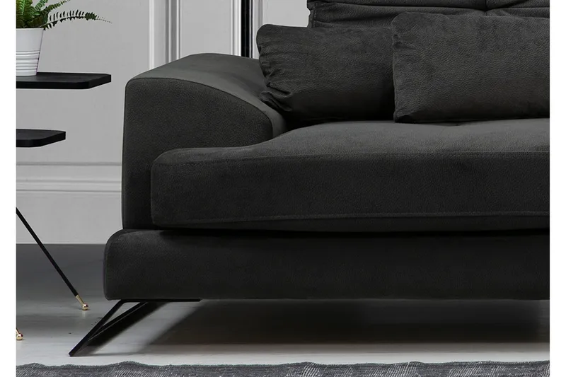 Jaraad Hörnsoffa med Divan Höger - Svart - Möbler - Soffa - Divansoffor & schäslongsoffa