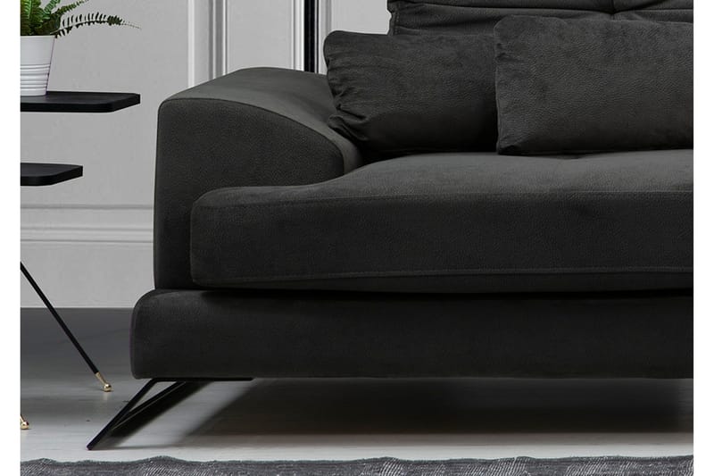 Jaraad Hörnsoffa med Divan Höger - Svart - Möbler - Soffa - Divansoffor & schäslongsoffa