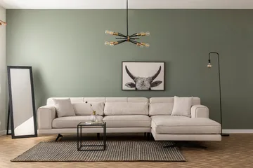 Jivago Divansoffa Höger - Beige/Svart - Möbler - Soffa - Divansoffor & schäslongsoffa