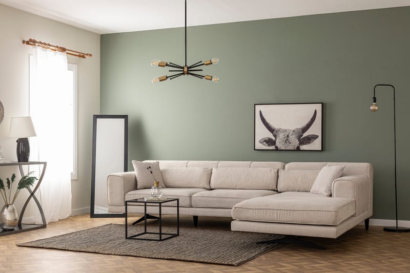 Jivago Divansoffa Höger - Beige/Svart - Möbler - Soffa - Divansoffor & schäslongsoffa