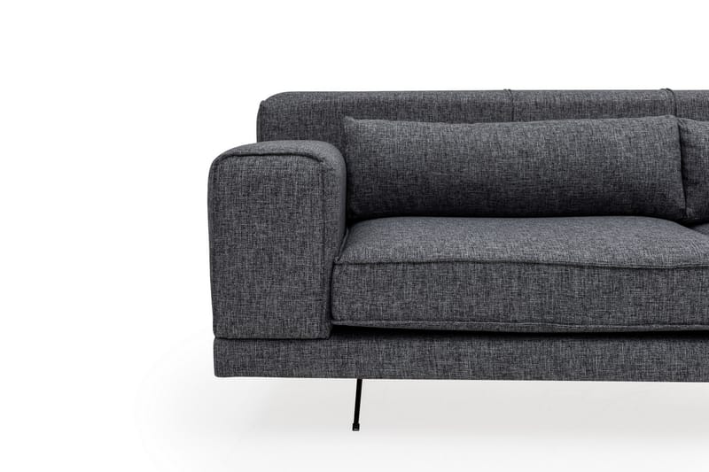 Jivago Divansoffa Höger - Grå/Svart - Divansoffor & schäslongsoffa - 4 sits soffa med divan