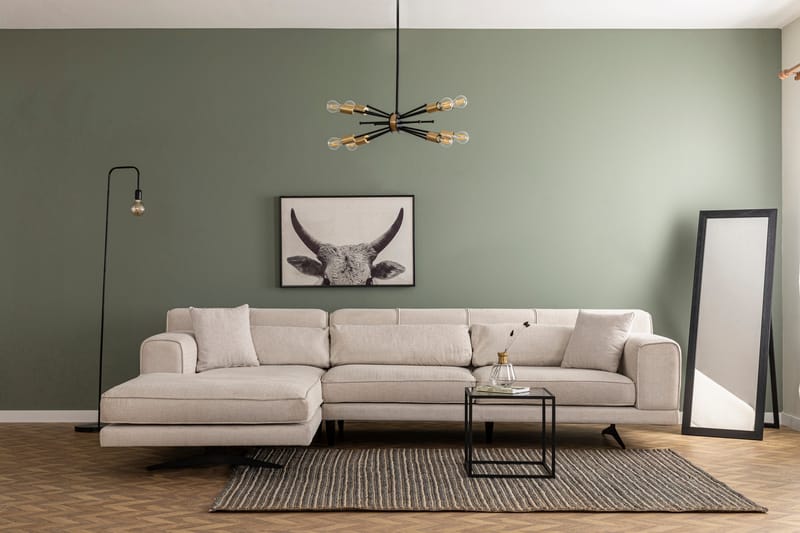 Jivago Divansoffa Vänster - Beige/Svart - Möbler - Soffa - Divansoffor & schäslongsoffa