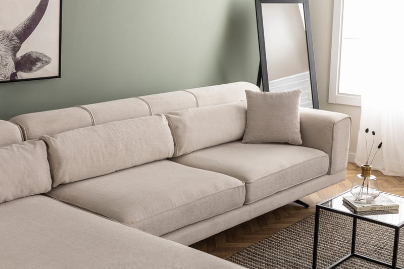 Jivago Divansoffa Vänster - Beige/Svart - Möbler - Soffa - Divansoffor & schäslongsoffa