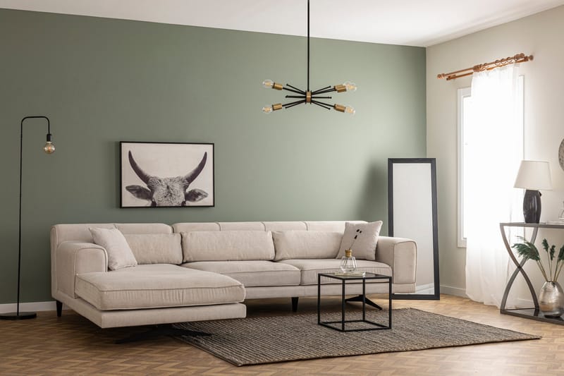 Jivago Divansoffa Vänster - Beige/Svart - Möbler - Soffa - Divansoffor & schäslongsoffa