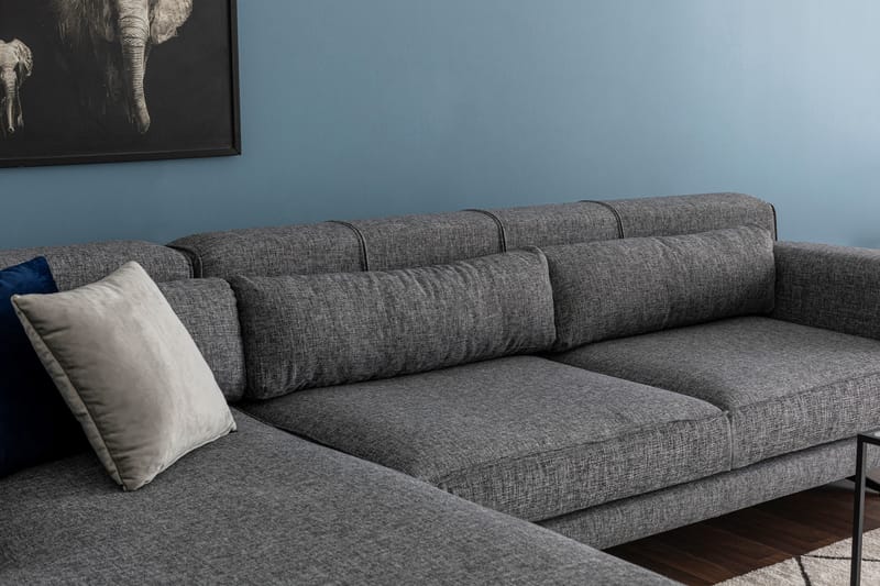 Jivago Divansoffa Vänster - Grå/Svart - Möbler - Soffa - Divansoffor & schäslongsoffa