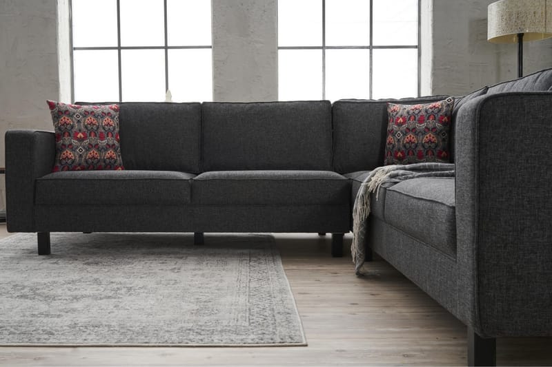 Kaletea Soffa m. Divan 4-sits - Antracit - Divansoffor & schäslongsoffa - 4 sits soffa med divan