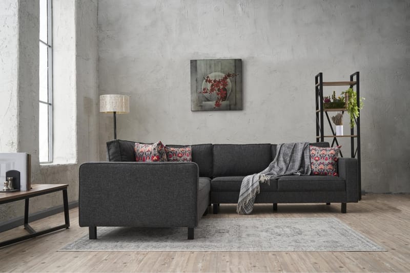 Kaletea Soffa m. Divan 4-sits - Antracit - Divansoffor & schäslongsoffa - 4 sits soffa med divan