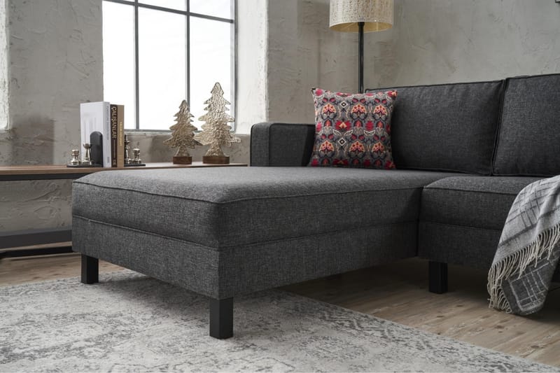 Kaletea Soffa m. Divan 4-sits - Antracit - Divansoffor & schäslongsoffa - 4 sits soffa med divan