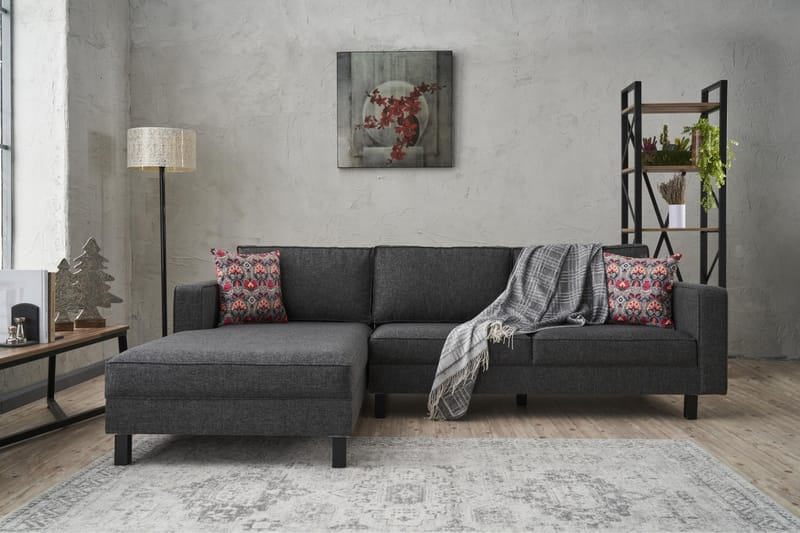 Kaletea Soffa m. Divan 4-sits - Antracit - Divansoffor & schäslongsoffa - 4 sits soffa med divan