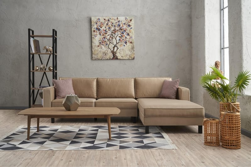 Kaletea Soffa m. Divan 4-sits - Beige - Möbler - Soffa - Divansoffor & schäslongsoffa