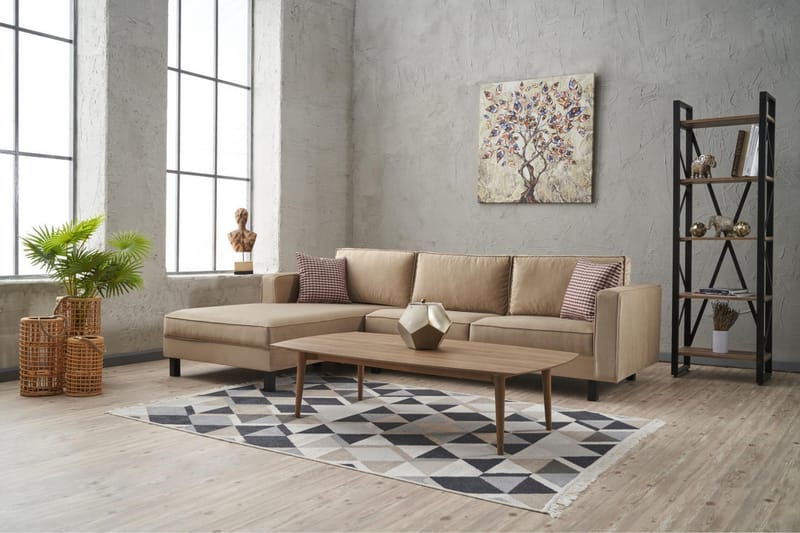 Kaletea Soffa m. Divan 4-sits - Beige - Divansoffor & schäslongsoffa - 4 sits soffa med divan