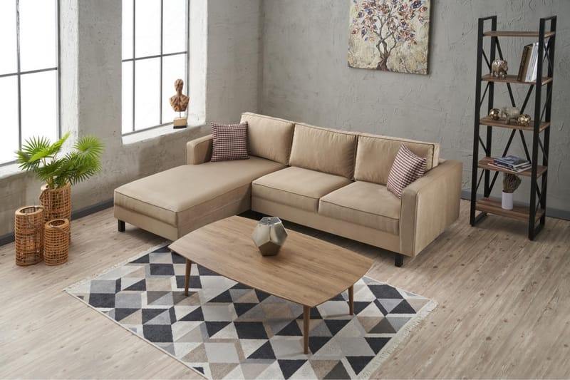 Kaletea Soffa m. Divan 4-sits - Beige - Divansoffor & schäslongsoffa - 4 sits soffa med divan