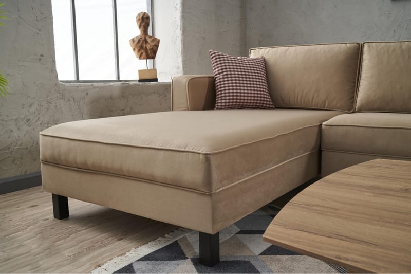 Kaletea Soffa m. Divan 4-sits - Beige - Divansoffor & schäslongsoffa - 4 sits soffa med divan