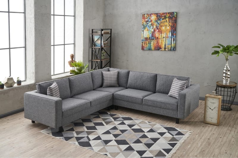 Kaletea Soffa m. Divan 4-sits - Grå - Möbler - Soffa - Divansoffor & schäslongsoffa
