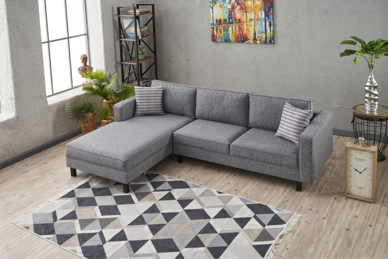 Kaletea Soffa m. Divan 4-sits - Grå - Möbler - Soffa - Divansoffor & schäslongsoffa