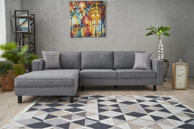 Kaletea Soffa m. Divan 4-sits - Grå - Möbler - Soffa - Divansoffor & schäslongsoffa