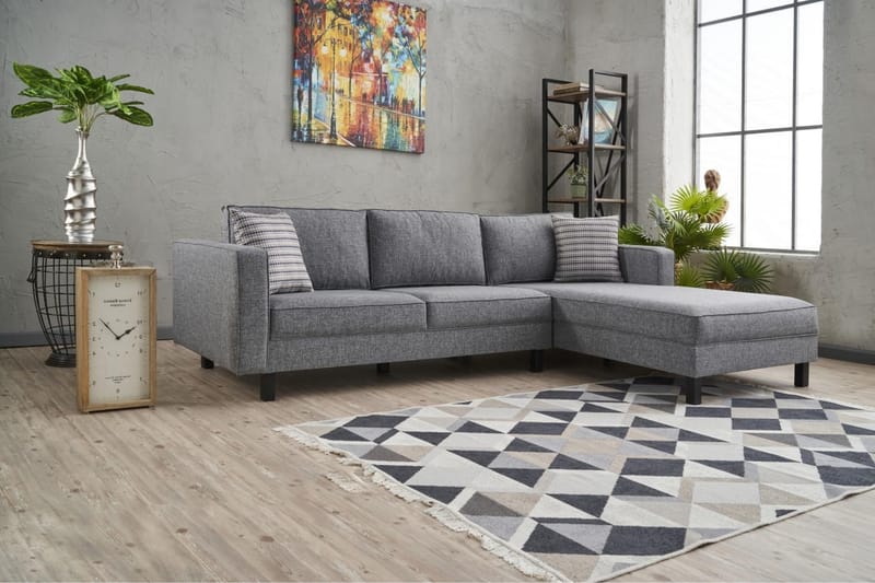 Kaletea Soffa m. Divan 4-sits - Grå - Möbler - Soffa - Divansoffor & schäslongsoffa