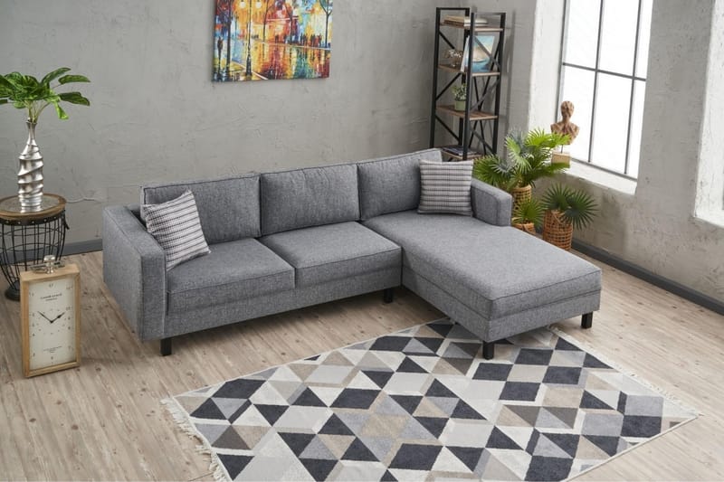 Kaletea Soffa m. Divan 4-sits - Grå - Möbler - Soffa - Divansoffor & schäslongsoffa