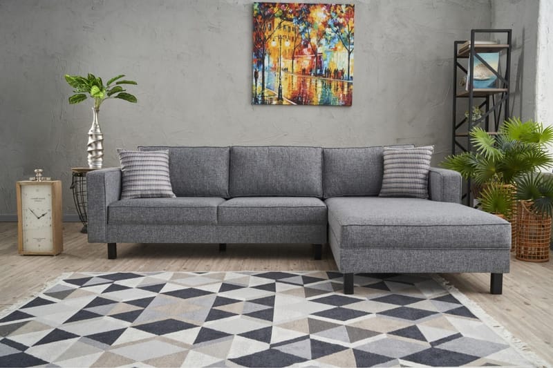 Kaletea Soffa m. Divan 4-sits - Grå - Möbler - Soffa - Divansoffor & schäslongsoffa