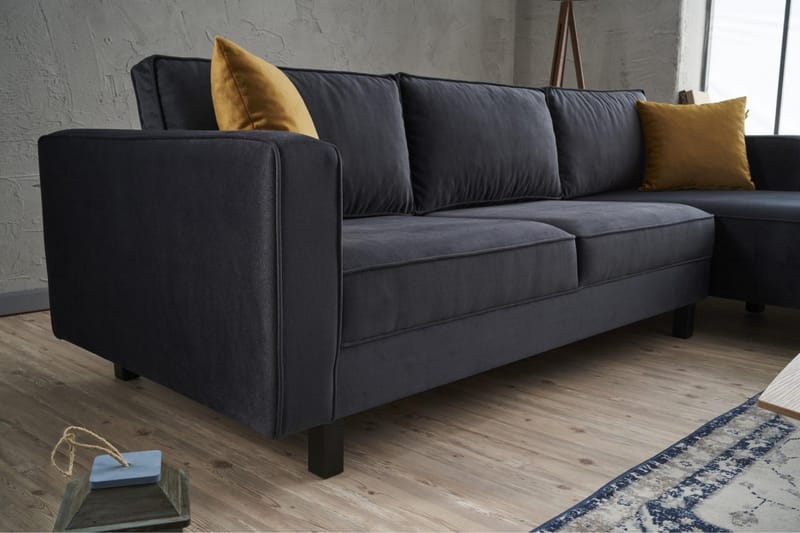 Kaletea Soffa m. Divan 4-sits - Mörkgrå - Möbler - Soffa - Divansoffor & schäslongsoffa
