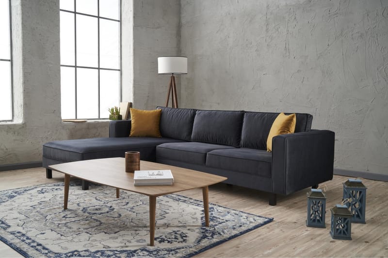 Kaletea Soffa m. Divan 4-sits - Mörkgrå - Möbler - Soffa - Divansoffor & schäslongsoffa