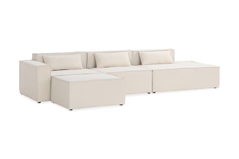 Kesar Soffa m. Divan 3-sits - Beige - Divansoffor & schäslongsoffa - 3 sits soffa med divan
