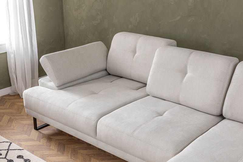 Kitimat 3-sits Högervänd L-formad Divansoffa 274 cm i Tyg - Beige - Möbler - Soffa - Divansoffor & schäslongsoffa - 3 sits soffa med divan