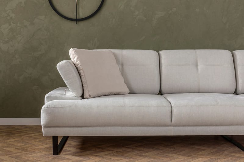 Kitimat 3-sits Högervänd L-formad Divansoffa 274 cm i Tyg - Beige - Möbler - Soffa - Divansoffor & schäslongsoffa - 3 sits soffa med divan