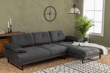 Kitimat 3-sits Högervänd L-formad Divansoffa 314 cm i Tyg - Grå - Möbler - Soffa - Divansoffor & schäslongsoffa - 3 sits soffa med divan