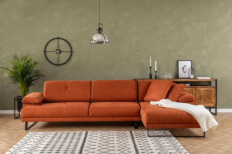 Kitimat Divansoffa 3-sits - Orange - Möbler - Soffa - Divansoffor & schäslongsoffa - 3 sits soffa med divan